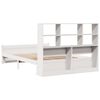 vidaXL Cama con estanter&iacute;a sin colch&oacute;n madera maciza blanca 140x190 cm