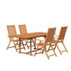 vidaXL Juego de comedor de jard&iacute;n 5 piezas madera maciza de acacia 150-200 cm
