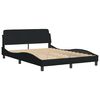 vidaXL Estructura de cama sin colch&oacute;n Hanko tela negro 140x190 cm