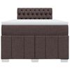 vidaXL Cama box spring con colch&oacute;n tela marr&oacute;n oscuro 120x190 cm