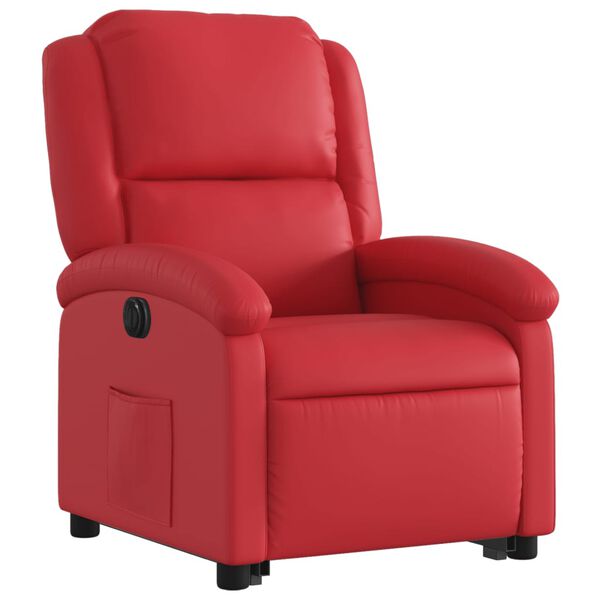 vidaXL Sill&oacute;n elevable el&eacute;ctrico cuero artificial rojo