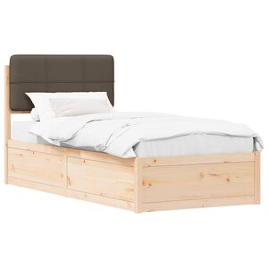 vidaXL Estructura de Cama con Cabecera Tapizada Taup&eacute; 100 x 200 cm