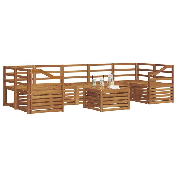 vidaXL Juegos de sof&aacute;s 8 pcs Natural Madera de Acacia S&oacute;lida