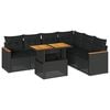 vidaXL Set sof&aacute;s jard&iacute;n y cojines 7 pzas rat&aacute;n sint&eacute;tico acacia negro
