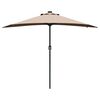 vidaXL Parasol de jard&iacute;n Taup&eacute; 294 x 150 x 223 cm tela