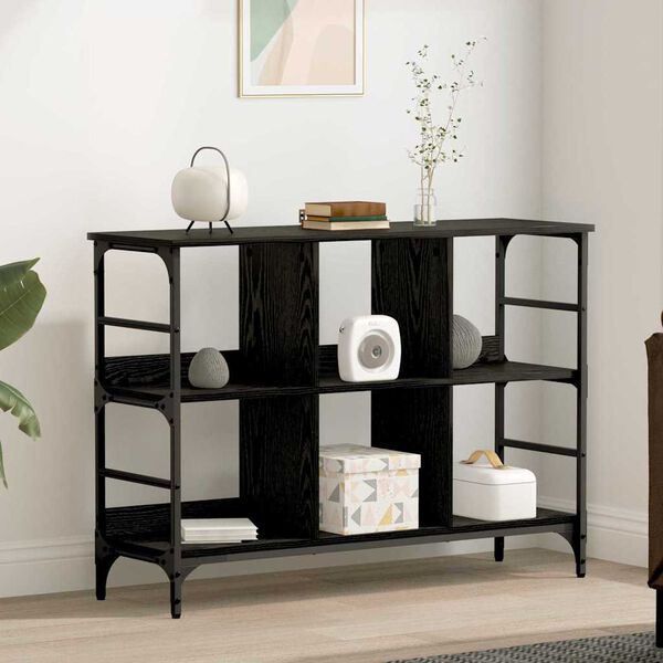 vidaXL Aparador Roble Negro 102 x 32 x 73,5 cm