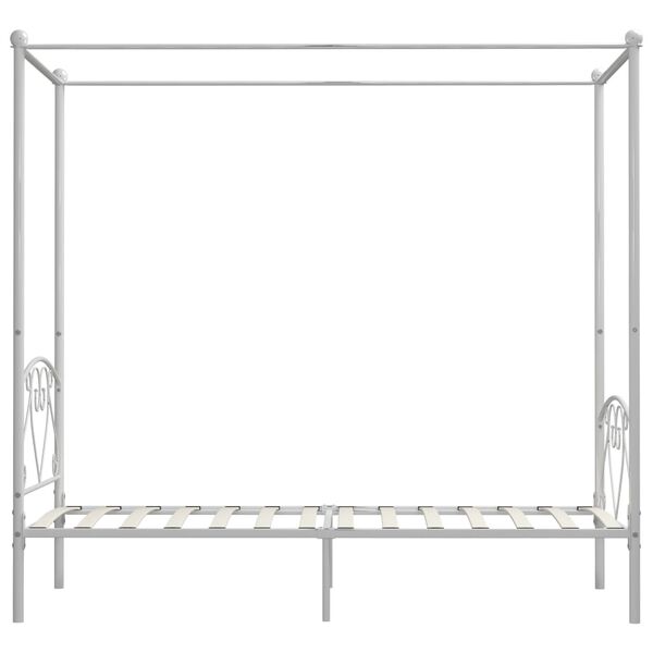 vidaXL Estructura cama con dosel sin colchón metal blanco 120x200 cm