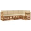 vidaXL Conjunto de sof&aacute;s de exterior 5 uds. Natural y Beige Poli&eacute;ster