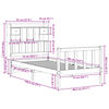 vidaXL Cama con estantería sin colchón madera maciza de pino 75x190 cm