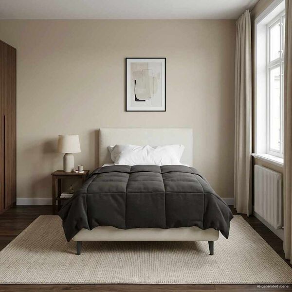 vidaXL Edred&oacute;n de Todo el A&ntilde;o Antracita 155 x 220 cm Microfibra