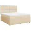 vidaXL Cama box spring con colch&oacute;n tela color crema 180x200 cm