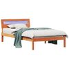 vidaXL Estructura de cama con cabecera Marr&oacute;n cera 90 x 200 cm