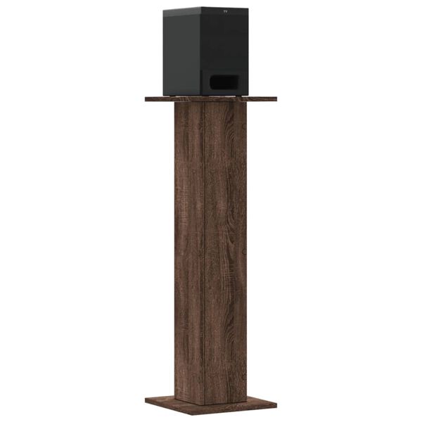 vidaXL Soportes altavoces 2 uds madera marr&oacute;n roble 30x30x95 cm