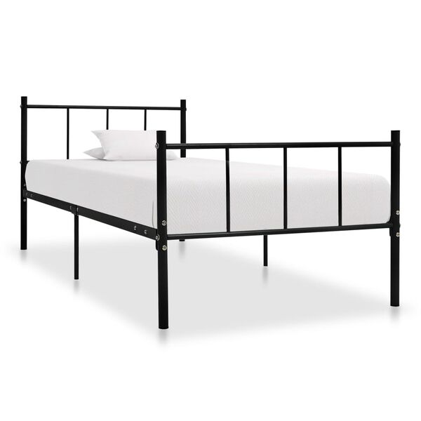 vidaXL Estructura de cama sin colch&oacute;n metal negro 90x200 cm