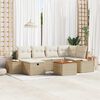 vidaXL Conjunto de sof&aacute; de jard&iacute;n 7 pcs Beige rat&aacute;n sint&eacute;tico