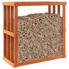 vidaXL Soporte leña de exterior madera pino marrón cera 109x52x106 cm