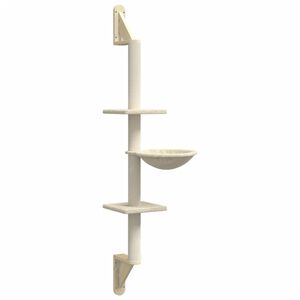vidaXL &Aacute;rbol rascador para gatos de pared crema 142,5 cm