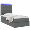 vidaXL Cama con almacenamiento y LED Gris oscuro 90 x 190 cm Poli&eacute;ster