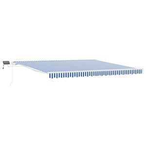 vidaXL Toldo retr&aacute;ctil Azul y 500 x 300 cm Poli&eacute;ster y Aluminio
