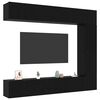 vidaXL Conjunto de mueble de TV 5 pcs Roble Negro Madera de ingenier&iacute;a