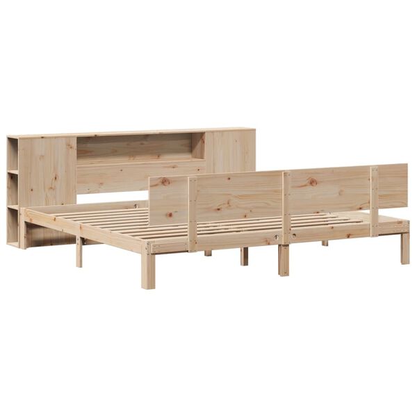 vidaXL Cama con estantería sin colchón madera maciza de pino 200x200cm