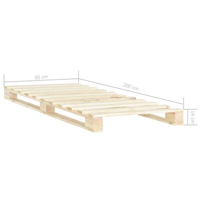 vidaXL Estructura de cama de palés madera maciza de pino 90x200 cm