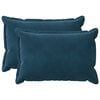 vidaXL Coj&iacute;n con almohada HOUTEN 2 uds. Azul Terciopelo