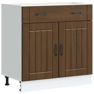 vidaXL Mueble bajo de cocina Lucca roble marr&oacute;n