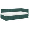 vidaXL Estructura de Cama Esquina con Colch&oacute;n 2 pcs Verde Terciopelo