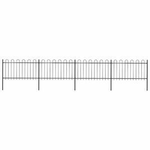 vidaXL Valla de jard&iacute;n con aro superior de acero 671x100 cm negra