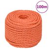 vidaXL Cuerda de trabajo polipropileno naranja 24 mm 100 m