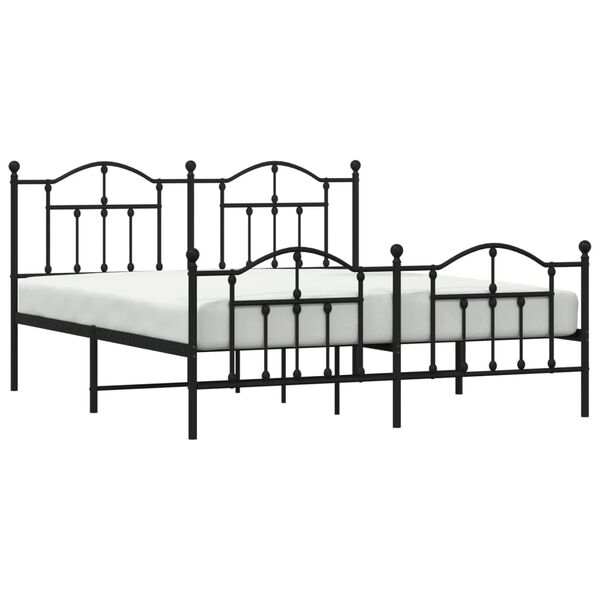 vidaXL Estructura cama sin colchón con estribo metal negro 160x200 cm