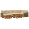 vidaXL Conjunto de sof&aacute;s de exterior 7 uds. Natural y Beige