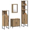 vidaXL Juego de muebles de ba&ntilde;o 4 pcs Marr&oacute;n Madera contrachapada