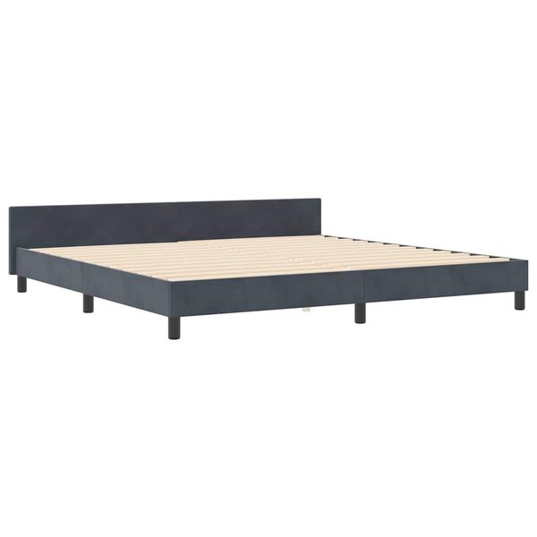 vidaXL Cama tipo Box Spring Gris oscuro 200 x 200 cm Terciopelo