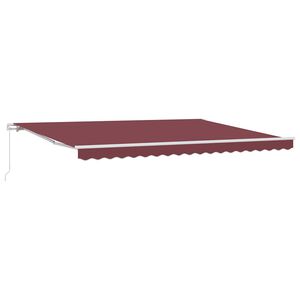 vidaXL Toldo retr&aacute;ctil manual burdeos 450x300 cm