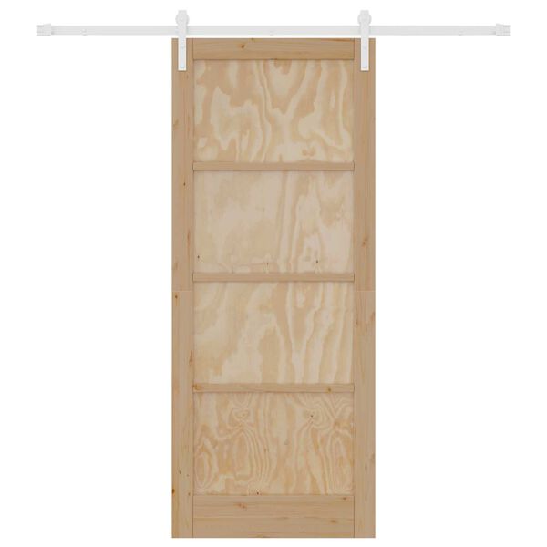 vidaXL Puerta Corredera Marr&oacute;n 86 x 211 cm Madera de pino macizo