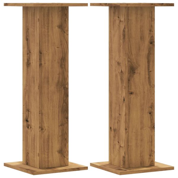 vidaXL Soportes altavoces 2 uds madera roble artesano 30x30x80 cm