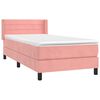 vidaXL Cama box spring con colch&oacute;n terciopelo rosa 90x190 cm