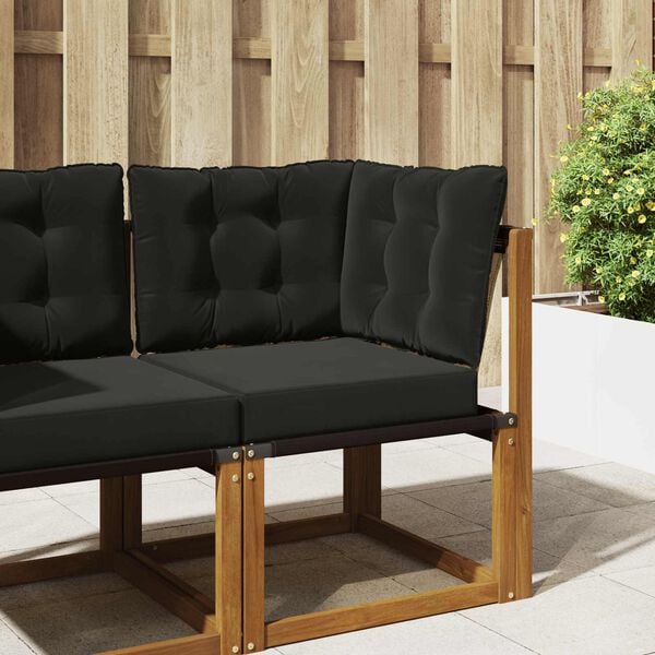 vidaXL Coj&iacute;n para sof&aacute; de exterior 3 pcs Negro Poli&eacute;ster