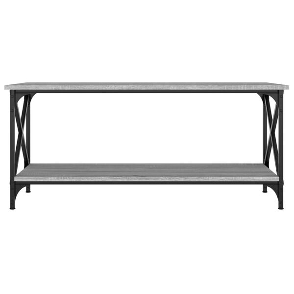 vidaXL Mesa de centro madera y hierro gris Sonoma 100x45x45 cm