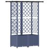vidaXL Cama elevada con trellis y techo Gris 124 x 40 x 136 cm PP
