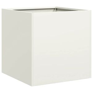 vidaXL Jardinera de acero laminado en fr&iacute;o blanco 40x40x40 cm