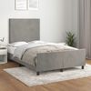 vidaXL Estructura de cama sin colch&oacute;n terciopelo gris claro 120x190 cm
