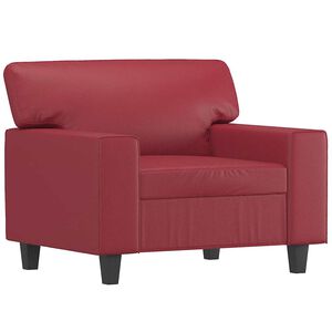 vidaXL Sill&oacute;n cuero sint&eacute;tico rojo tinto 60 cm
