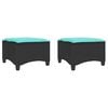 vidaXL Taburetes de jard&iacute;n con cojines 2 uds negro 55x55x36 cm
