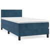 vidaXL Cama box spring con colch&oacute;n terciopelo azul oscuro 90x190 cm