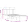 vidaXL Estructura cama sin colch&oacute;n con cabecero metal blanco 120x190cm