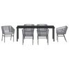 vidaXL Conjunto de Comedor de Jard&iacute;n con coj&iacute;n 7 pcs Gris