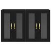 vidaXL Armarios de pared 2 pcs Roble Negro 69,5 x 34 x 90 cm